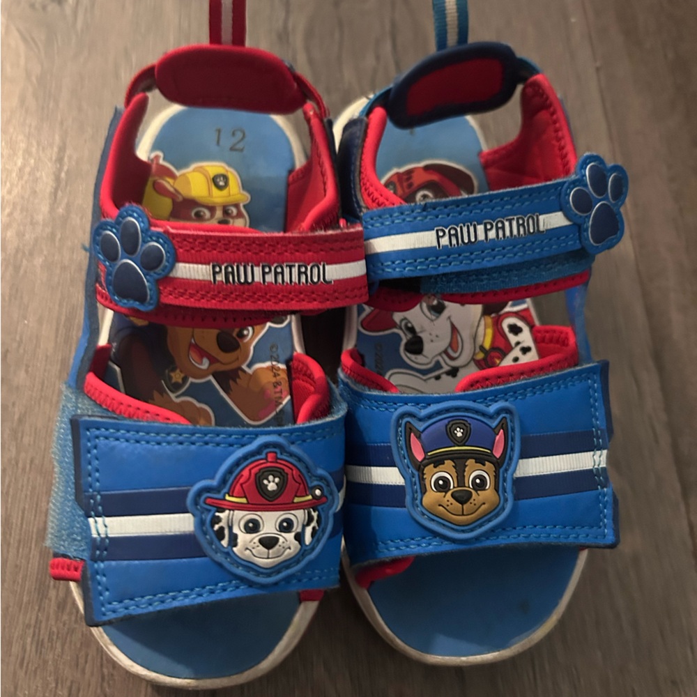 Paw Patrol Blue and Red Sandals with Velcro Straps